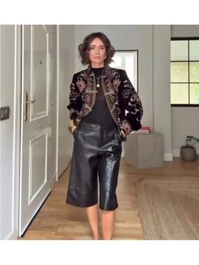 ZARA ZW COLLECTION EMBROIDERED VELVET JACKET